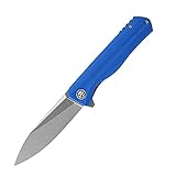 Petrified fish G10 handle D2 steel blade 2CR13 liner ball bearing flipper folding knife camping hunting EDC pocket tool PF818 (Blue, Stonewash)