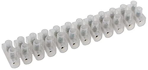 Lüsterklemmen Kabelverbinder Klemmleiste 2,5 bis 4mm², 12 Stück, Messingeinsatz, Transparent