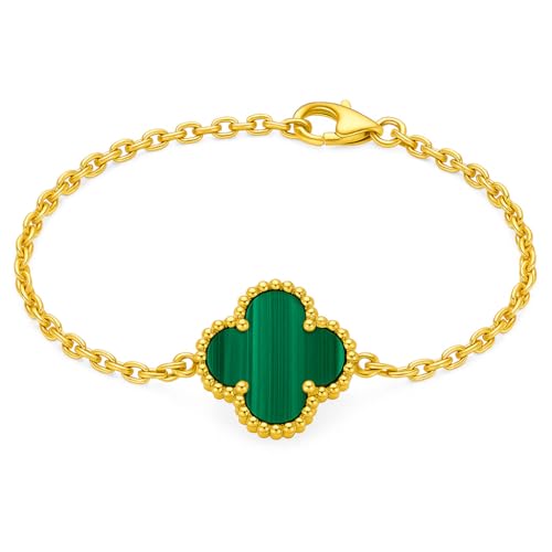 Image of Lucky Charm Clover Bracelet for Women | 925 Sterling Silver with 18K Gold Plating | Adjustable & Anti-Tarnish | Stylish Designer-Inspired Jewelry