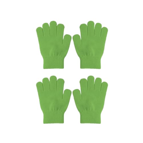2 Pairs Kid Winter Gloves Toddler Solid Knit Warm Stretchy Magic Gloves for Boys Girls