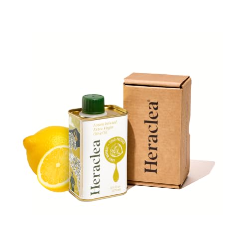 Heraclea - Lemon Infused - Extra Virgin Olive Oil - Extra Virgin - Cold Pressed - Polyphenol Rich EVOO - 5.9oz Bottle