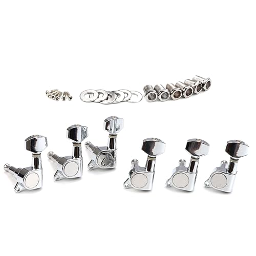 6Pcs Guitar Tunings Key Tuners Replacement Sealed Guitar Tunings Pegs Key 6 Left Machine Head Knobs