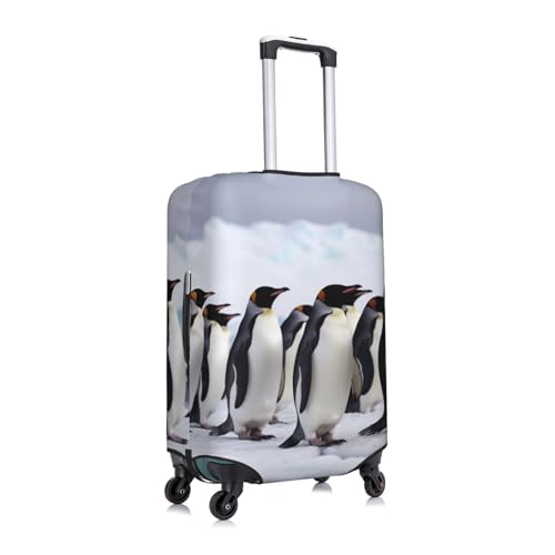 Antarctica Penguins Luggage Cover Washable Stretch Suitcase Protector Anti-Scratch Travel Luggage Sleeve Elastic Baggage Cover Fits 18-32 Inch3