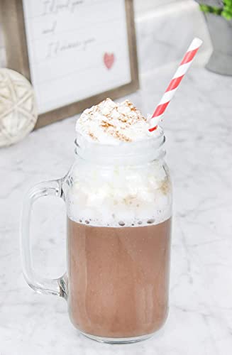 Darware Mason Jar Mugs With Handles (24Oz, Clear, 4-Pack); Glass Drinking Glasses For Cold Beverages, Decoration, Storage, Party Favors, Cocktails, Floats #TOP3