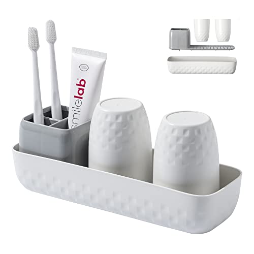 Soporte organizador de cepillos de dientes con bandeja autodrenante - 40% OFF