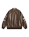 Aelfric Eden Faux Leather Jacket Oversized Racing Motorcycle Jackets Moto Coats Unisex Trendy Streetwear Jacket Dark Brown XS