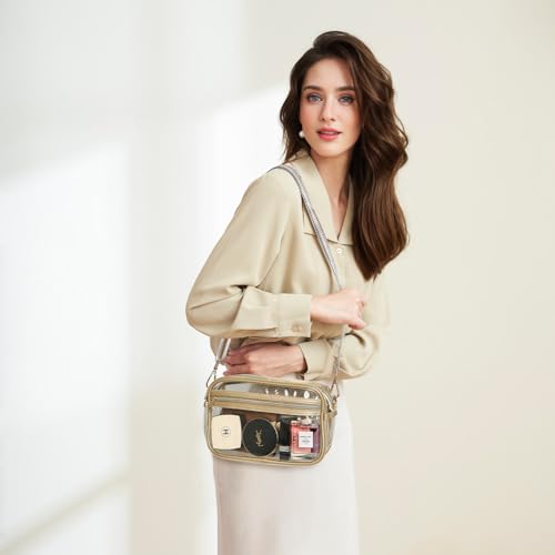 LAORENTOU Clear Crossbody Bag for Women,Stadium Approved Clear Purse Bag for Concerts Sports Events Festivals3