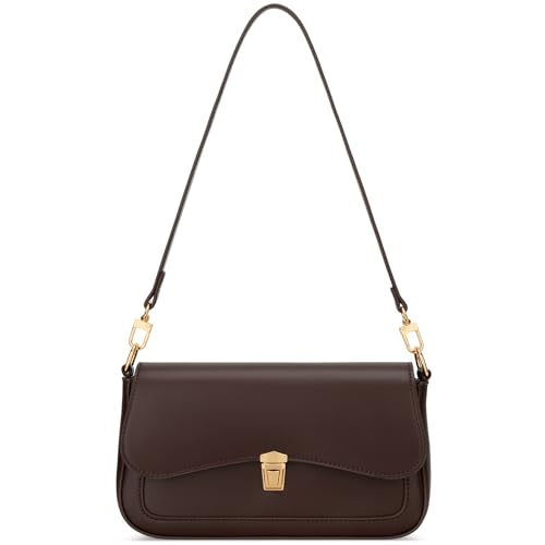 Image of KKXIU Small Shoulder Bag for Women Cute Hobo Handbags Mini Clutch Purses | Classic Trendy Retro Underarm Crossbody Bag with Detachable Straps, Zipper Closure