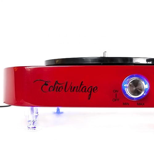Vitrola Toca Discos Luminous Red com Iluminação de LED Echo Vintage