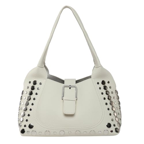 Studded Purses for Women Y2K Shoulder Bag Trendy Punk Purse Faux Leather Hobo Bags 90s Tote Handbag - Main Image