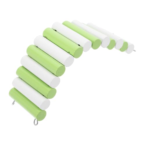 トトロの木製はしごおもちゃ ケージ - Cage ハムスターの橋の遊び場 ハムスターブリッジ 木の橋 ネズミのために橋を登る ハムスターの皮 チンチラ橋 Light Green ライトグリーン