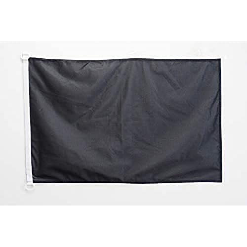 AZ FLAG - Drapeau Unicolore Noir Spécial Extérieur - 90x60 cm - Pavillon Nautique De Couleur Noire En Maille Bloquée Avec Anneaux Plastiques Intégrés - 80g