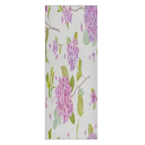 pnyoin Yoga Towel Vintage Floral Lilac Hot Yoga Mat Towel with Grip Dots Sweat Absorbent Non-Slip for Hot Yoga, 24