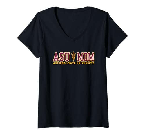 Womens Arizona State Sun Devils Mom Bold ASU Officially Licensed V-Neck T-Shirt