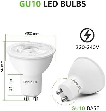 Lepro GU10 LED Bulbs, Warm White 2700K, 4W 345lm, 36° Narrow Beam, 50W GU10 Halogen Spotlight Bulb Equivalent, Spot Light Bulbs for Recessed and Track Lighting, Non-dimmable, Pack of 10