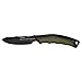 Camillus Coltello da caccia BT-8.5, con fodero balistico in nylon, lama in acciaio AUS-8 in carbonitruro di titanio da 8,9 cm, impugnatura GFN/TPE, nero/verde, 21,6 cm