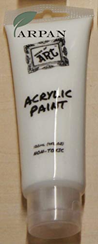 3 x Arpan Acrylic 120ml Art Paints Tubes / Colour Acrylic Paint Black or White (White)