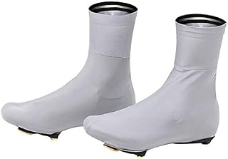Cycling Shoe Covers,Waterproof Windproof Lesrly-Cycle Bicycle Shoe Cover, Windproof&Waterproof Plus Velvet Warmth Riding Leg Cover, Suitable for Bicycle Riding Motorcycle (Color : Grey, Size : L)