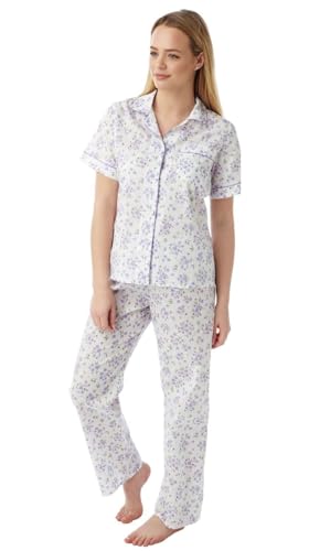 Pyjama à manches courtes en polycoton pour femme anti-transpiration et sans repassage contraignant
