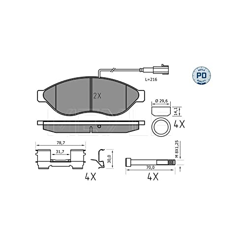 Garnitures de frein MEYLE 0252446819-2/PD frein à disque Jumper II