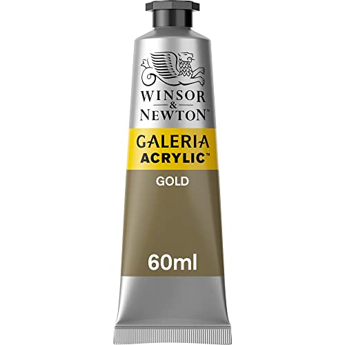 Image of Winsor & Newton Galeria Acrylic Colour - Tube of 60 ML - Gold (283) - Highly Pigmented Lightfast Artists' Acrylic Paints for Canvas, Wood, Fabric & Paper - More Colours Available