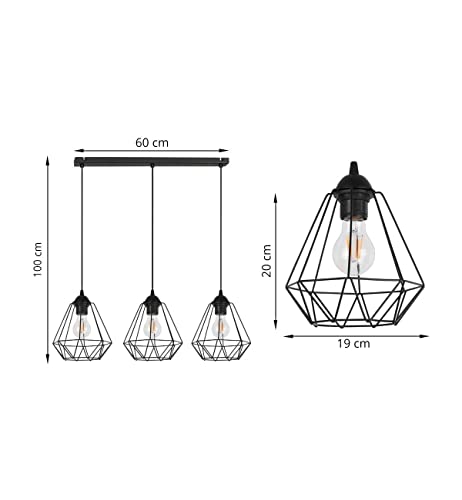 Light-Home Corral Industrieel Pendellamp - Moderne Hanglampe voor Woonkamer, Slaapkamer Eetkamer en Keuken – Metalen… - Afbeelding 8