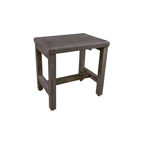 CoastalVogue 18 Inch, Gray, Shower Bench Waterproof, Bathroom Benches to Sit on, Shower Bench Wood, Spa Bench, Waterproof Shower Bench, Small Bathroom Bench Cover