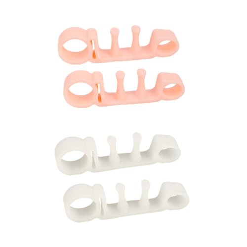 KOMBIUDA Toe Straightener for Men Women 2 Pairs Toe Separators Five-hole Design Hallux Relief Comfort Material Washable Reusable