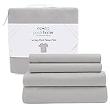 Posh Home Jersey Knit Bed Sheet Set - 4 Piece - Organic Cotton Blend - Ultra Soft T-Shirt Material -...