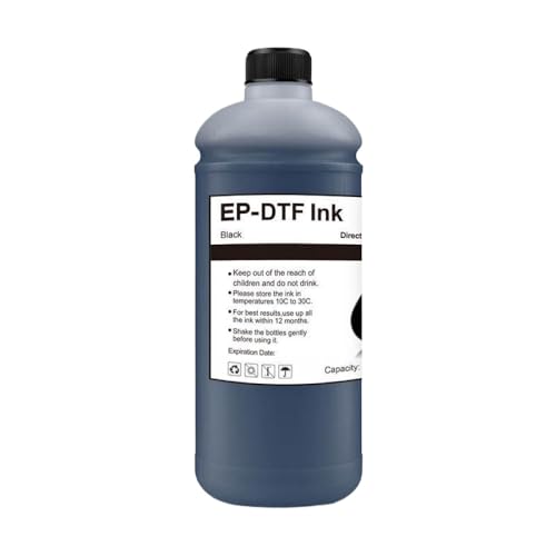 Encre Textile DTF Noir 1000ML pour Impression Directe et Film de Transfert PET