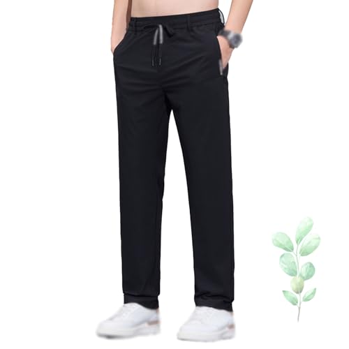 Meshirons - Ice Silk Mesh Panel Casual Pants, Zenabloom Cooling Pants Men Over 55, Quick Drying Breathable with Pockets