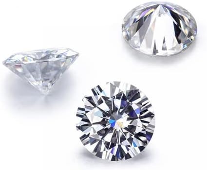 Loose Diamond, Moissanite Loose Stone D Colorless Brilliant Round Cut VVS1 Gemstones for Pendant Ring Stud Earring Jewelry Making, 0.5CT-5CT with Certificate of Authenticity, 1 pcs (3)