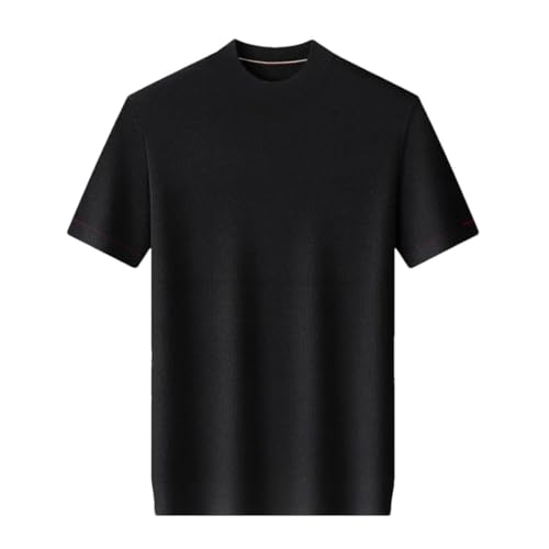 Men Thin Wool Turn-Down Collar Short Sleeve Solid Sweaters Pullover