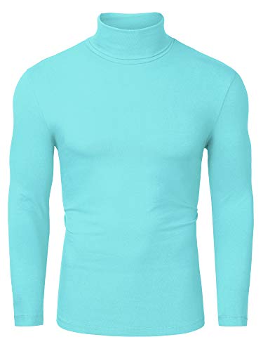 Pull à col roulé haut de gamme vert coupe ajustée manches longues pour homme moderne