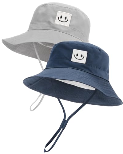 Image of FURTALK Baby Sun Hat Smile Face Toddler Boys Girls Bucket Hat 0-5 Years Kids UPF 50+ Sun Protection Summer Hats