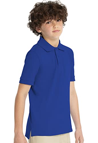 Image of Classroom Girls' Short SLV Pique Polo | Side Vents, Droptail Hem, Ribbed Trim, Comfortable Everyday School Wear