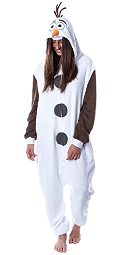 Disney Frozen Adult Olaf Kigurumi Costume Union Suit Pajama For Men Women (S/M) White