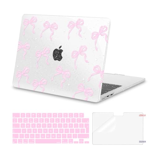 Evita arañazos en MacBook Air 13 M2 M3 M4 con esta funda rígida rosa brillante completa