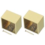 uxcell 2 Pcs Brass Furniture Foot Cover, 1.06 x 1.18 x 0.79 Inch Square Furniture Pads Leg Cover Gold Table Foot Cap Floor Protector for Chair, Table, Sofa, Bed