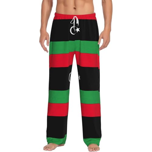 Pantalon de pyjama drapeau libyen pour homme en tissu léger