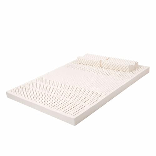 Colchón de Látex 160×110cm(63×43inch), Colchón de Cama de Látex Natural, Colchón Látex, 2.5cm de Grosor, Colchón de Látex para Dormitorio, Colchón de Látex Transpirable y Cómodo