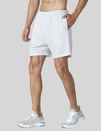Image of EZRUN Men's 5 Inches Running Workout Shorts Quick Dry Lightweight Athletic Shorts with Liner Zipper Pockets
