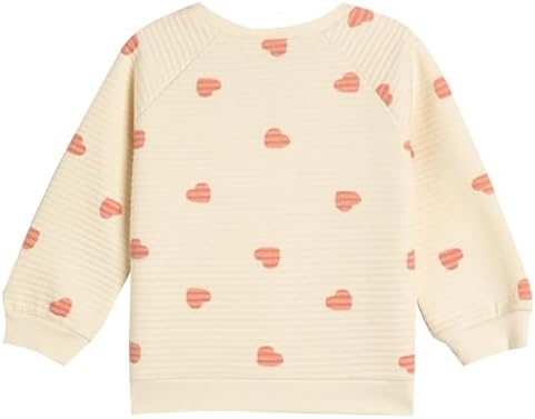 Koton Kız Bebek Sweatshirt Pamuklu Kalpli Bisiklet Yaka Bej Desenli, 4/5 yaş - Görsel 3