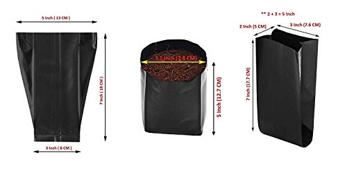 Image of Agritech Black Nursery Cover /Plant Grow Bag - 25 Nos (5x7, 25)