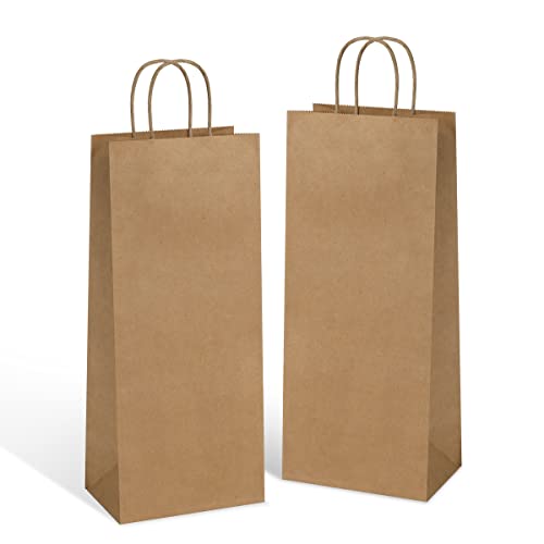 Poever Kraft Paper Wine Bags with Handles