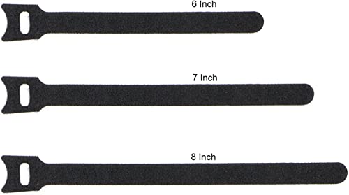50 unidades de bridas reutilizables ajustables para gestión de cables (6 pulgadas, negras) miniatura 6