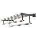 Premium Modern Double Hanging Quadruple Towel Bar Rack w/Square Base (24 Inches)- Brushed Finish, Stainless Steel, Water and Rust Proof, Top of the line rack and shelf