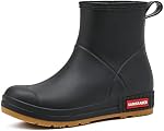 WOWSTICK Bottes de pluie pour les femmes et les hommes, étanche légère Confortable anti-dérapant hauteur de cheville en caoutchouc