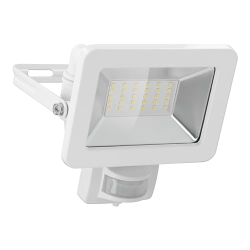Projecteur LED 2550 lm lumière blanche neutre avec capteur PIR étanche blanc Goobay