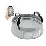 ETROL Camping Portable Water Bucket 10L,Lightweight Collapsible Wash Basin & Water Storage Container,Outdoor Folding Foot Bath Tub for Fishing Survival Hiking Gardening Travelling Car Washing 1Pcs